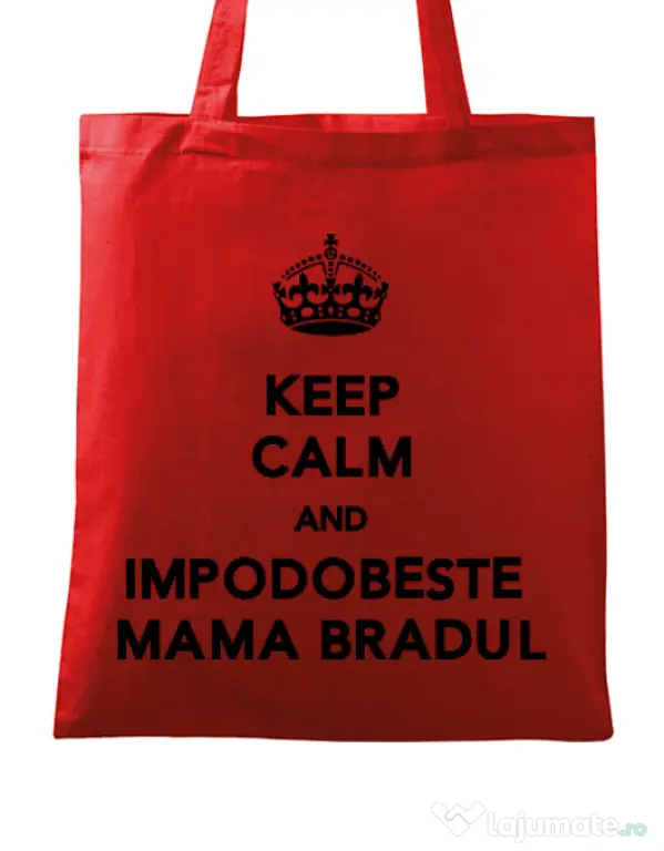 Sacosa din panza Impodobeste mama bradul Rosu