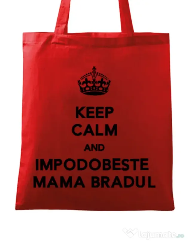 Sacosa din panza Impodobeste mama bradul Rosu