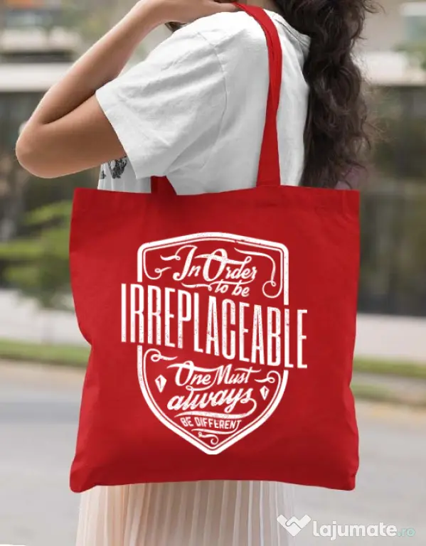 Sacosa din panza Irreplaceable Rosu