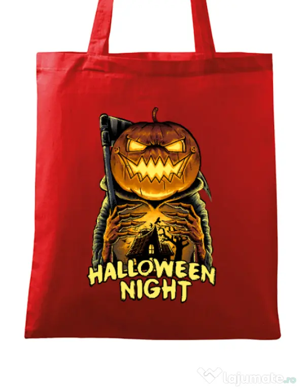 Sacosa din panza Jack o lantern Rosu