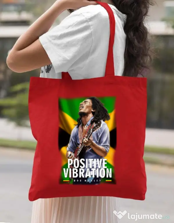 Sacosa din panza Jammin Rosu