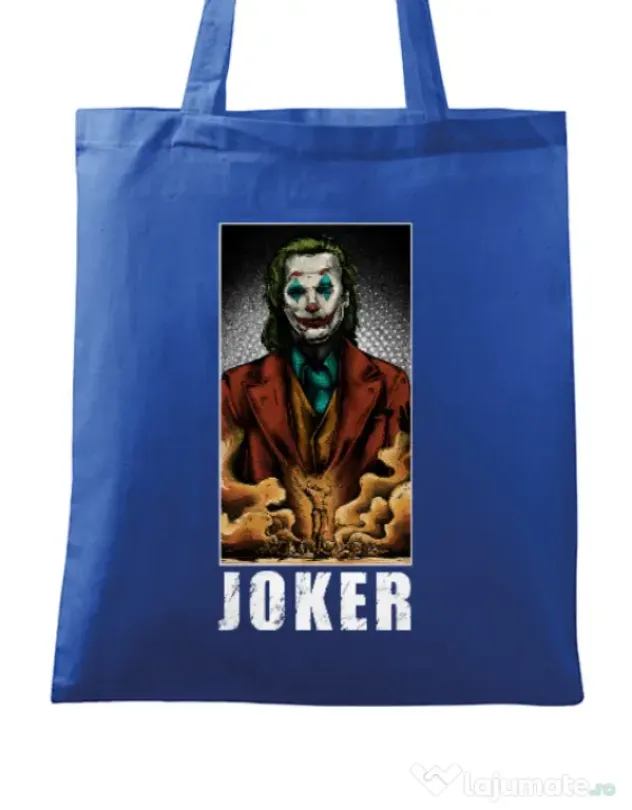 Sacosa din panza Joker flames Albastru regal