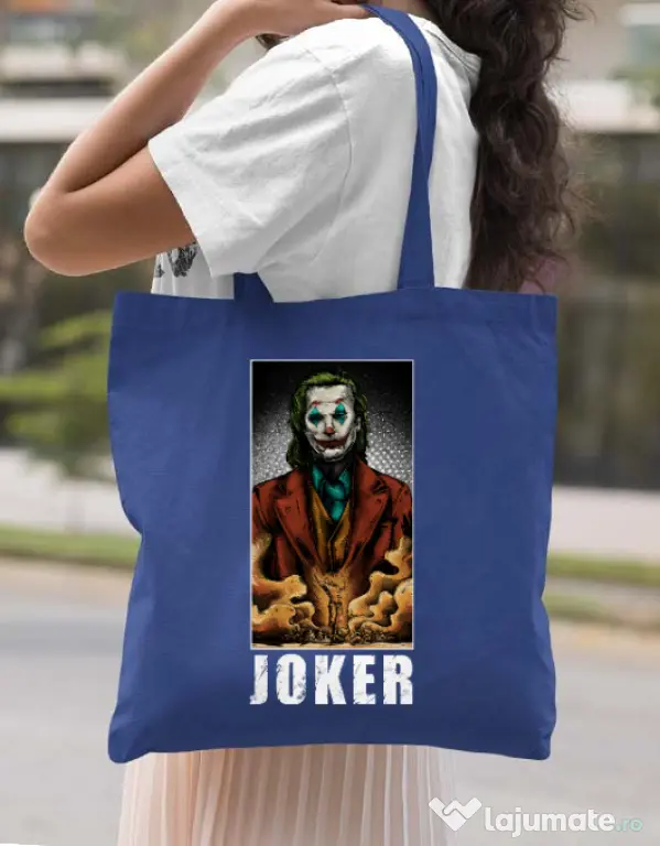 Sacosa din panza Joker flames Albastru regal