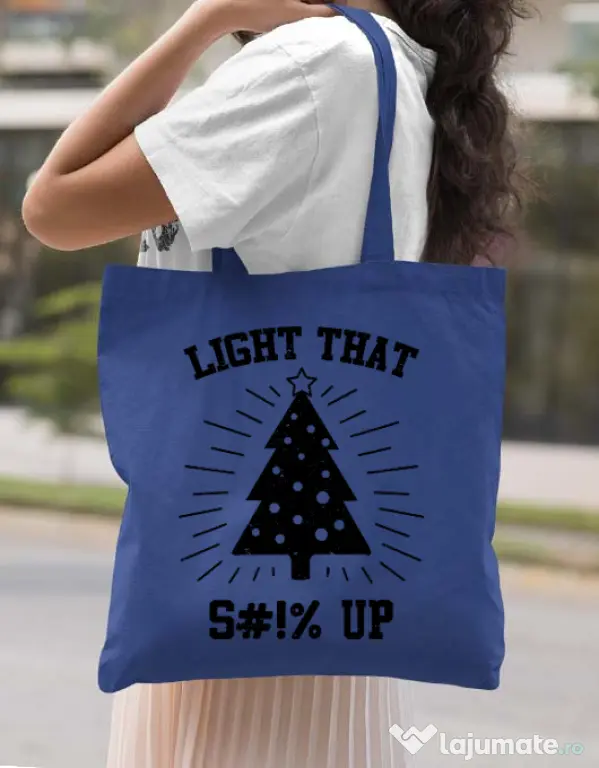 Sacosa din panza Light that up Albastru regal