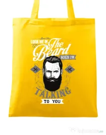 Sacosa din panza Look me in the beard Galben