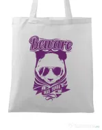 Sacosa din panza Mad Panda Alb