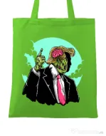 Sacosa din panza Make zombies great again Verde mar