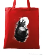 Sacosa din panza Night wolf Rosu
