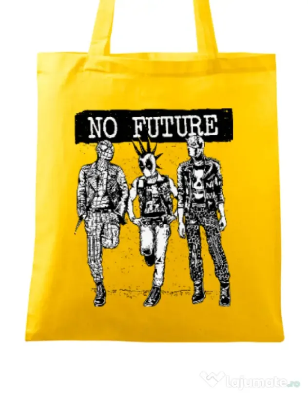 Sacosa din panza No future Galben