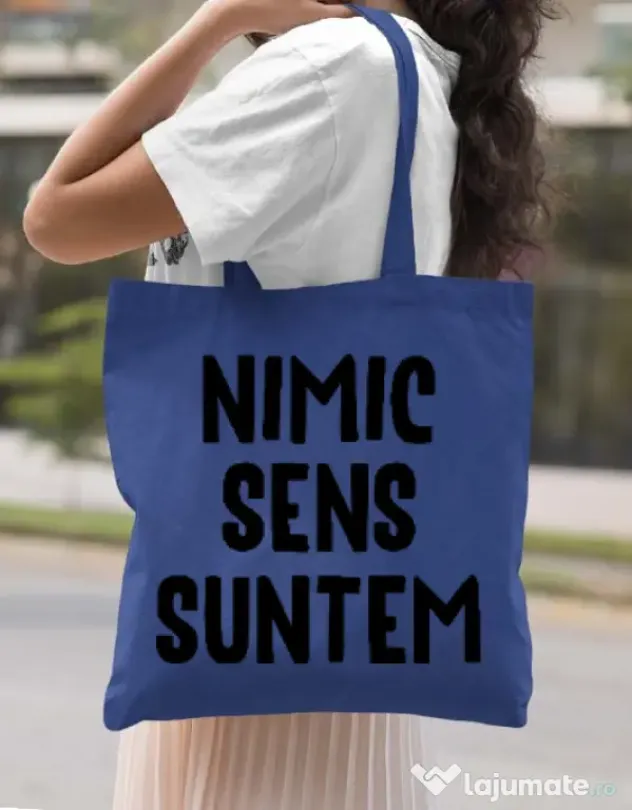 Sacosa din panza Nu are sens 1 Albastru regal