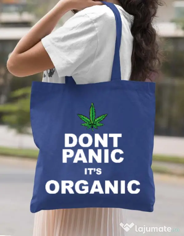 Sacosa din panza Organic Albastru regal