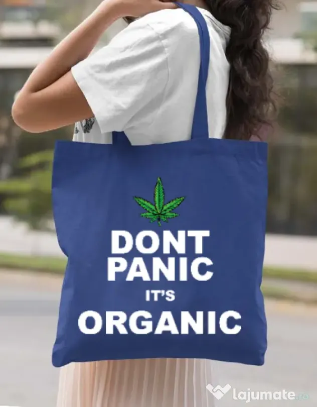 Sacosa din panza Organic Albastru regal