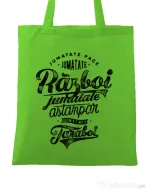 Sacosa din panza Pace si razboi Verde mar