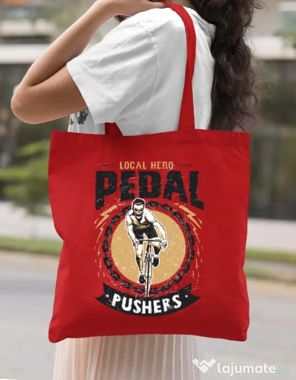Sacosa din panza Pedal pushers Rosu