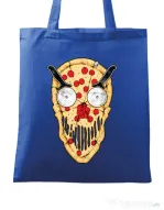 Sacosa din panza Pizza skull Albastru regal