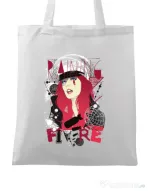 Sacosa din panza Raining fire Alb