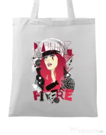 Sacosa din panza Raining fire Alb