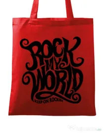 Sacosa din panza Rock my world Rosu