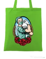 Sacosa din panza Rockabilly Nurse Verde mar