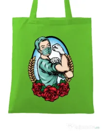 Sacosa din panza Rockabilly Nurse Verde mar