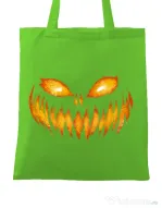 Sacosa din panza Scary pumpkin face Verde mar