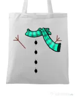 Sacosa din panza Snowman Alb