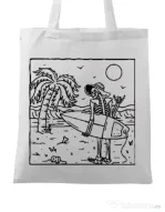 Sacosa din panza Surf dude Alb