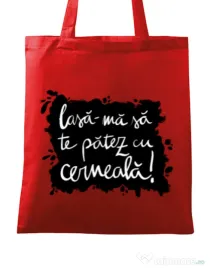 Sacosa din panza Te patez cu cerneala Rosu