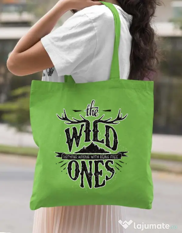 Sacosa din panza The Wild Ones Verde mar