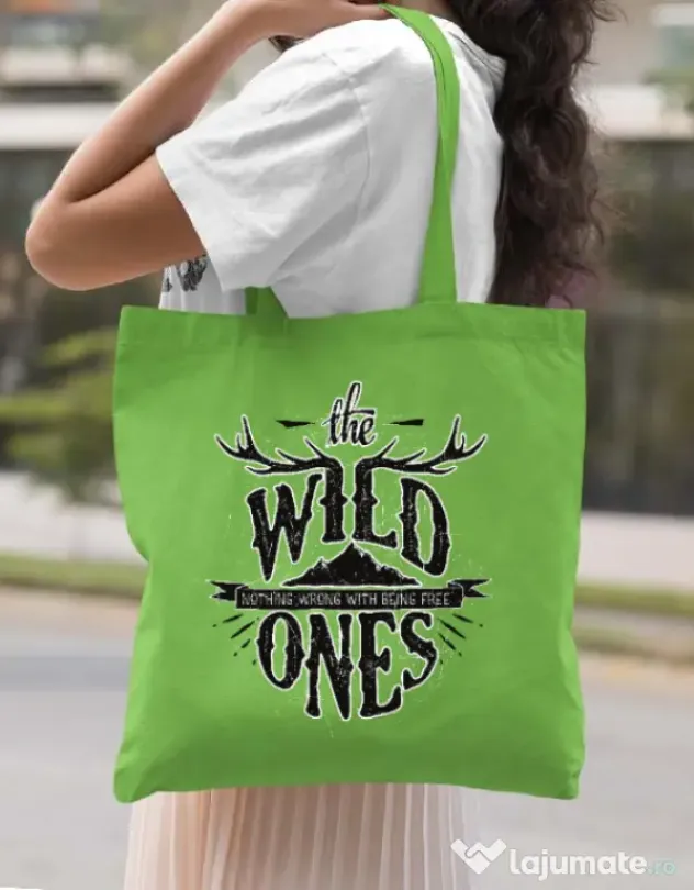 Sacosa din panza The Wild Ones Verde mar