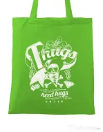 Sacosa din panza Thugs need hugs Verde mar