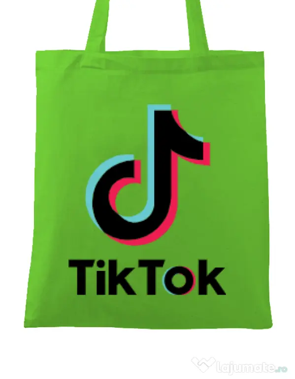 Sacosa din panza Tik Tok Verde mar