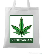 Sacosa din panza Vegetarian Alb