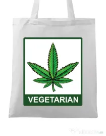 Sacosa din panza Vegetarian Alb