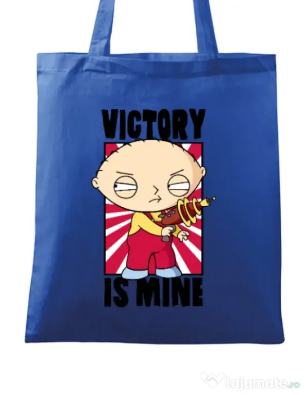 Sacosa din panza Victory is mine Albastru regal