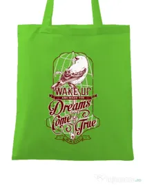 Sacosa din panza Wake up Verde mar