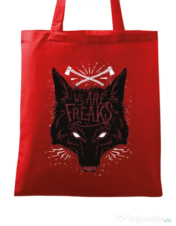 Sacosa din panza We are freaks Rosu