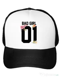 Sapca personalizata Bad girl Alb