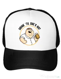 Sapca personalizata Drink til she is hot Alb