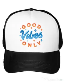Sapca personalizata Good vibes only Alb