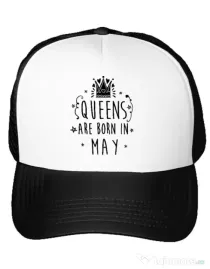 Sapca personalizata Queens are born in May Alb