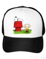 Sapca personalizata Stewie and Snoopy Alb