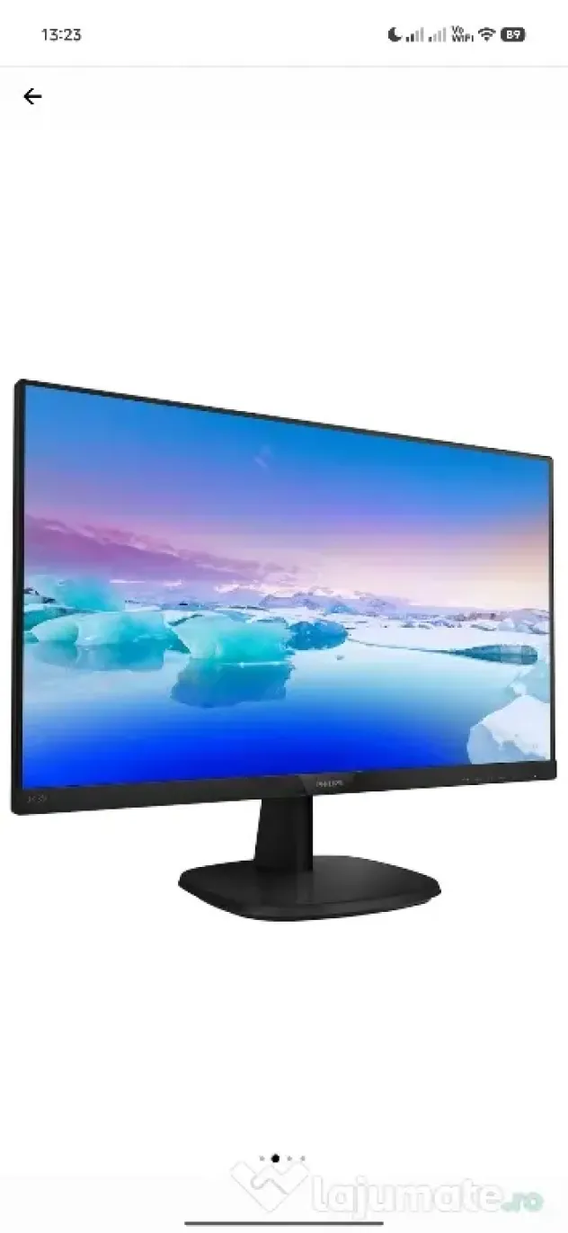 Monitor LED IPS Philips 23.8", Full HD, Ultra-narrow, 75Hz, DVI, HDMI, Flicker-Free, Negru, 243V7QDSB