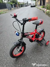 Bicicletă copii Visitor Xtreme Kids 12" cu roți ajutătoare 