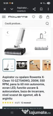 Aspirator vertical fara fir cu spalare Rowenta X-Clean 10 GZ7540WO 200w