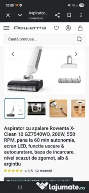 Aspirator vertical fara fir cu spalare Rowenta X-Clean 10 GZ7540WO 200w 