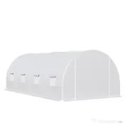 Outsunny Tunnel Sera de gradina pentru plante din PE cu tevi metalice 6x3x2m Alb | Aosom Romania 