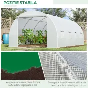 Outsunny Tunnel Sera de gradina pentru plante din PE cu tevi metalice 6x3x2m Alb | Aosom Romania 