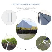 Outsunny Cort de Plajă Portabil Dublu cu Protecție UV și Geantă de Transport, 3x3 m, Alb | Aosom Romania