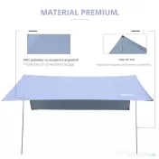 Outsunny Cort de Plajă Portabil Dublu cu Protecție UV și Geantă de Transport, 3x3 m, Alb | Aosom Romania